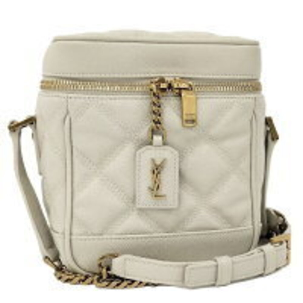 Saint Laurent Shoulder Bag Vanity Chain Ivory White Leather
